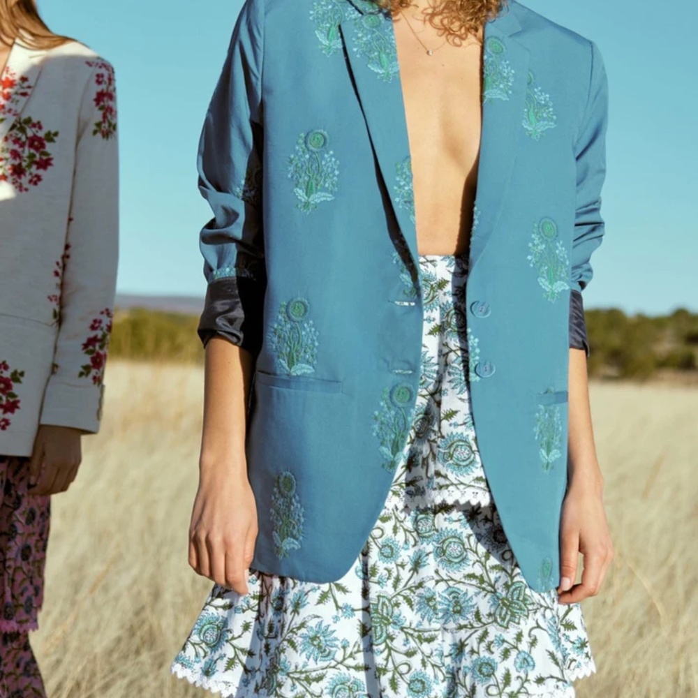 Eddy brook embroidered blazer blue. XS WORN ONCE